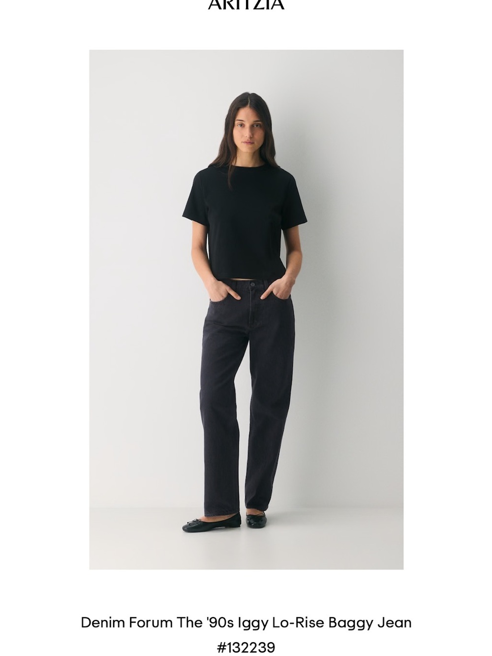 Aritzia Black Denim Forum '90s Iggy Lo-Rise Baggy Jeans